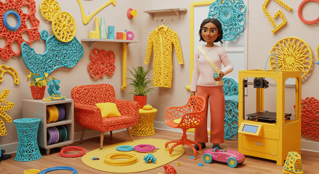 اتاق بازی کودک که همه چیز با پرینت سه بعدی ساخته شده است
